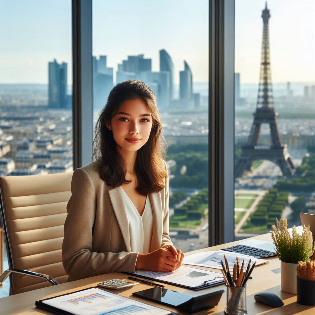 Sarah Martinez dans son bureau à La Défense